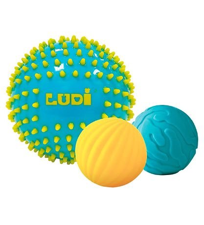 Lot de 3 balles sensorielles bleues - Ludi