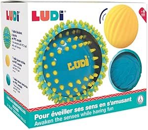 Lot de 3 balles sensorielles bleues - Ludi