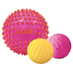 Lot de 3 balles sensorielles roses - Ludi