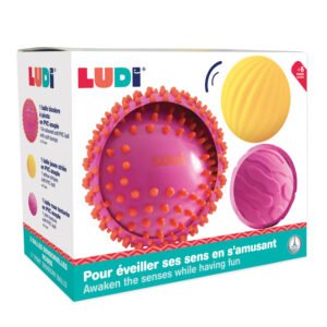 Lot de 3 balles sensorielles roses - Ludi