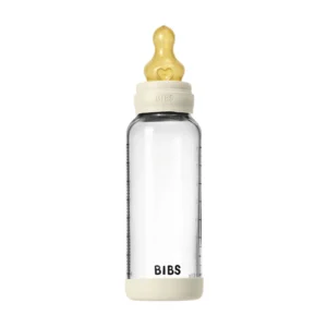 BIBS – Biberon en verre rond latex 240ml medium Flow – Ivory