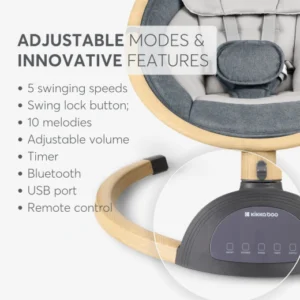 Balancelle électrique Ashlee Gris foncé - Kikkaboo