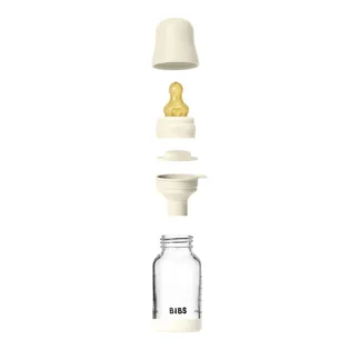 bibs-biberon-en-verre-120-ml-et accessoires BIBS – Biberon en verre rond latex 120ml Slow Flow – Ivory