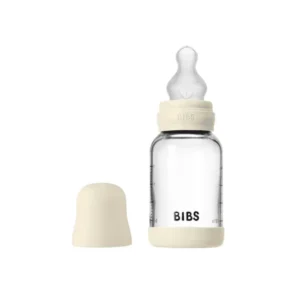 BIBS – Biberon en verre rond silicone 120ml Slow Flow – Ivory