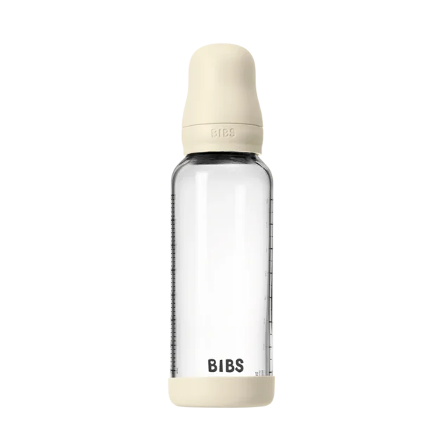 BIBS – Biberon en verre rond latex 240ml medium Flow – Ivory