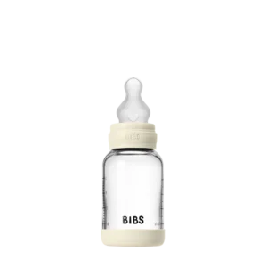 BIBS – Biberon en verre rond silicone 120ml Slow Flow – Ivory