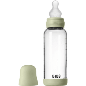 BIBS – Biberon en verre rond silicone 240ml medium Flow – sage