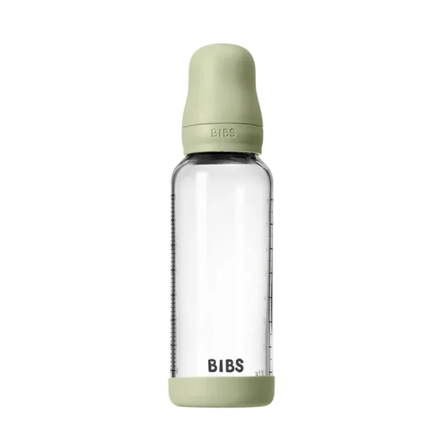 BIBS – Biberon en verre rond silicone 240ml medium Flow – sage