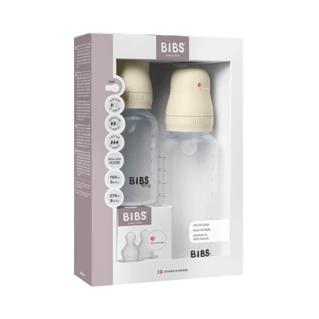 bibs – biberon grow and flow silicone set 150ml + 270ml - ivory BIBS – Biberon grow and flow silicone set 150ml + 270ml - Ivory