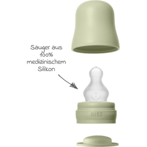 BIBS – Biberon rond 150 ml en silicone slow flow – Sage