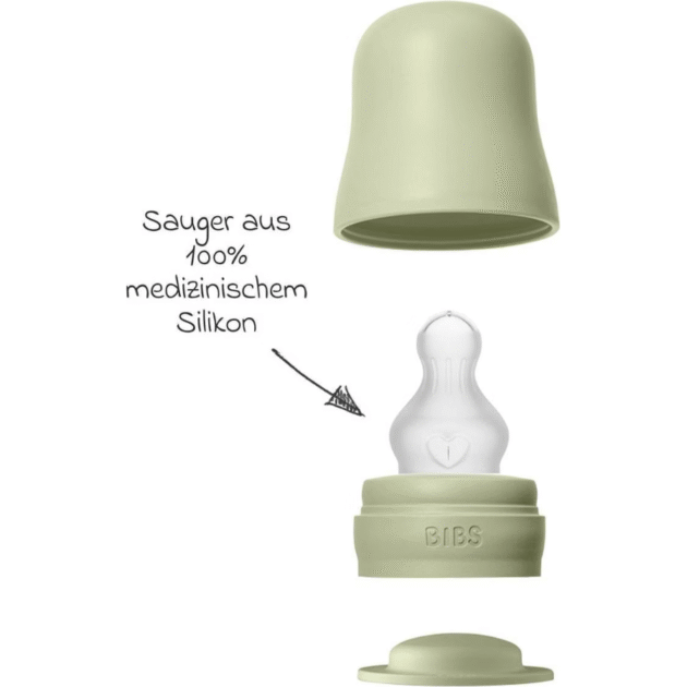 BIBS – Biberon rond 150 ml en silicone slow flow – Sage