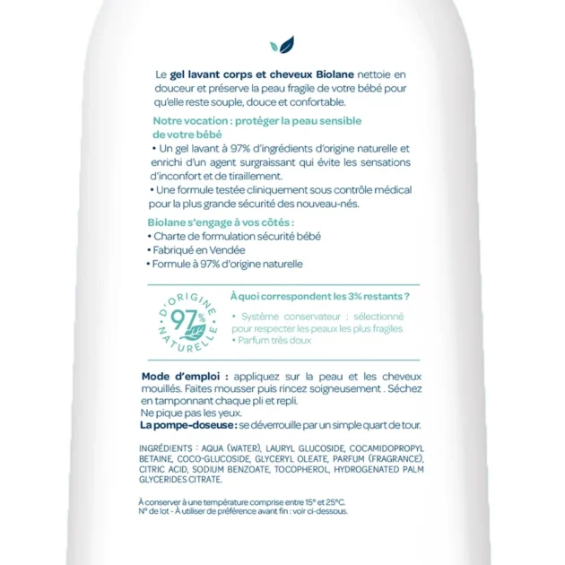 biolane-gel-lavant-50ml-dos Gel lavant corps et cheveux 200 ml - Biolane
