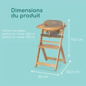 Chaise haute Timba avec coussin natural wood - Bebeconfort
