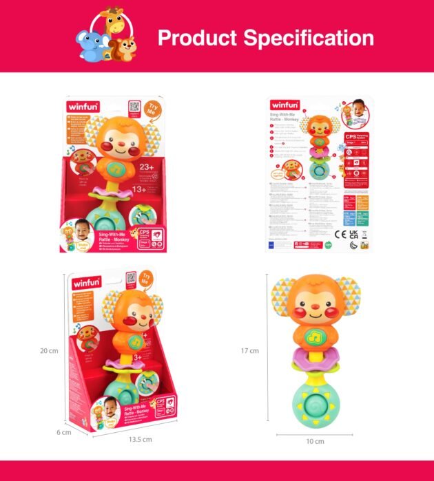 hochet singe (0m+) - winfun dimension Hochet singe (0m+) - Winfun