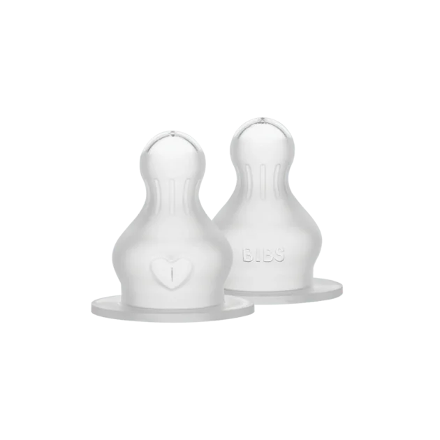 Lot de 2 Tétines en Silicone Fast Flow Biberons Ronds – Bibs
