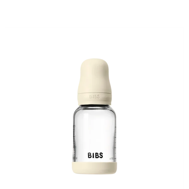 BIBS – Biberon en verre rond silicone 120ml Slow Flow – Ivory