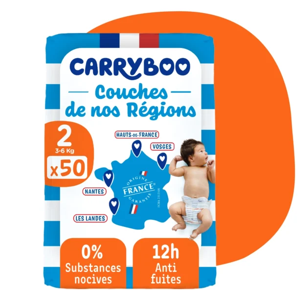 Couches écologiques taille2 (3-6kg) 50 unités – Carryboo