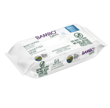 Lingettes 99% D'eau (64 pcs) – Bambo Nature