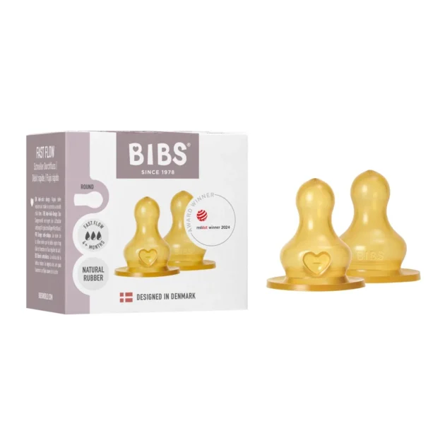 profil lot de 2 tétines en latex fast flow biberons ronds - bibs Lot de 2 Tétines en Latex Fast Flow Biberons Ronds - Bibs