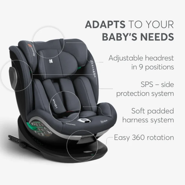 Siège auto 0-1-2-3 (0-36kg) i-drive i-size rotatif 360° - Kikkaboo