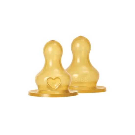 tetines-Bibs-rondes-en-latex-a-debit-lent BIBS – Lot de 2 Tétines en Latex Slow Flow pour Biberons Ronds