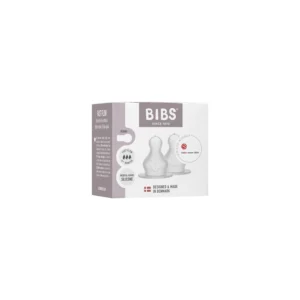 Lot de 2 Tétines en Silicone Fast Flow Biberons Ronds – Bibs