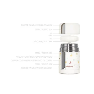 thermos alimentaire valencia 600 ml - miniland Thermos alimentaire solide « Valencia » 600 ml - Miniland