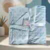 Couverture110 x 140cm bleue en peluche avec cœurs sherpa - Naf Naf