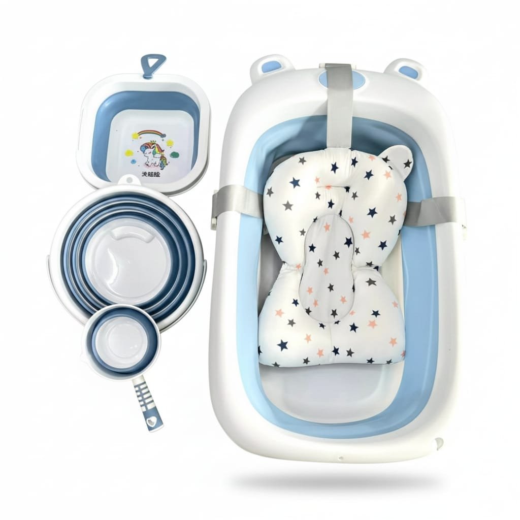 Ensemble baignoire bébé 5 pièces avec thermomètre - Happy Baby