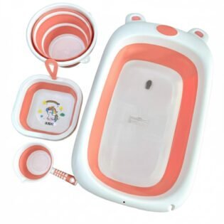 ensemble baignoire bébé 5 pièces - happy baby rose Ensemble baignoire bébé 5 pièces avec thermomètre - Happy Baby