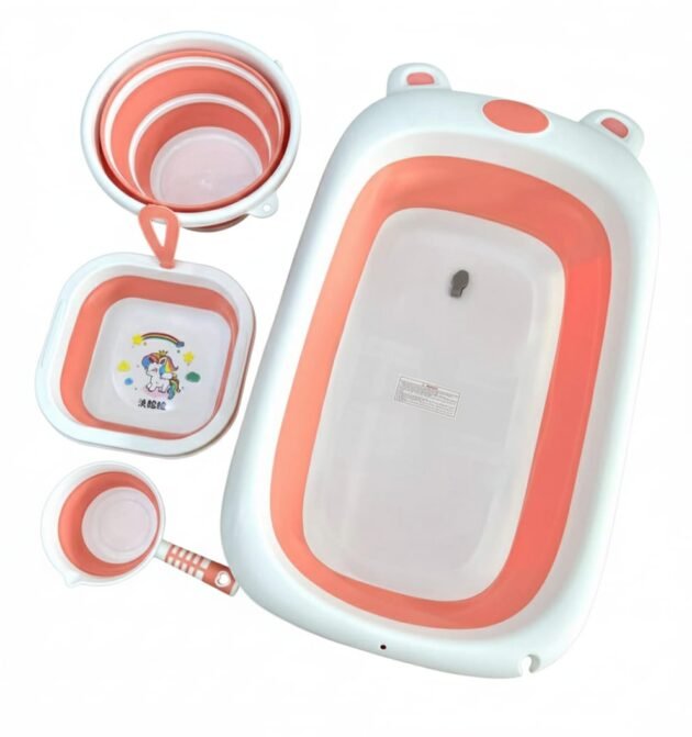 ensemble baignoire bébé 5 pièces - happy baby rose Ensemble baignoire bébé 5 pièces avec thermomètre - Happy Baby