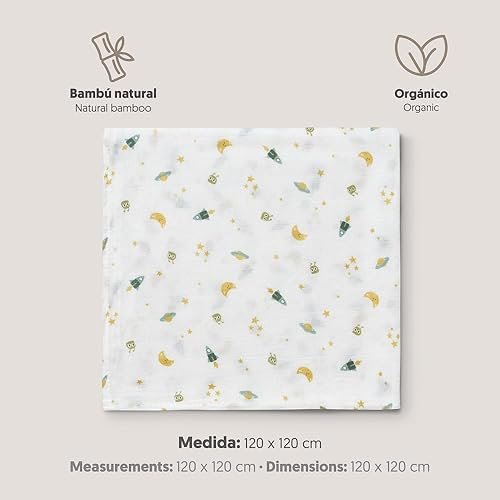Lange bébé Bambou120 x 120 cm- Interbaby