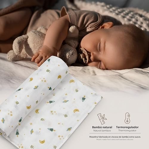 Lange bébé Bambou120 x 120 cm- Interbaby