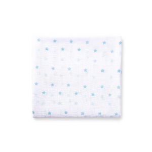langes panda 80 x 80 en gaze de coton - inter baby Pack 3 langes Panda 80 x 80 en gaze de coton bleus - Interbaby