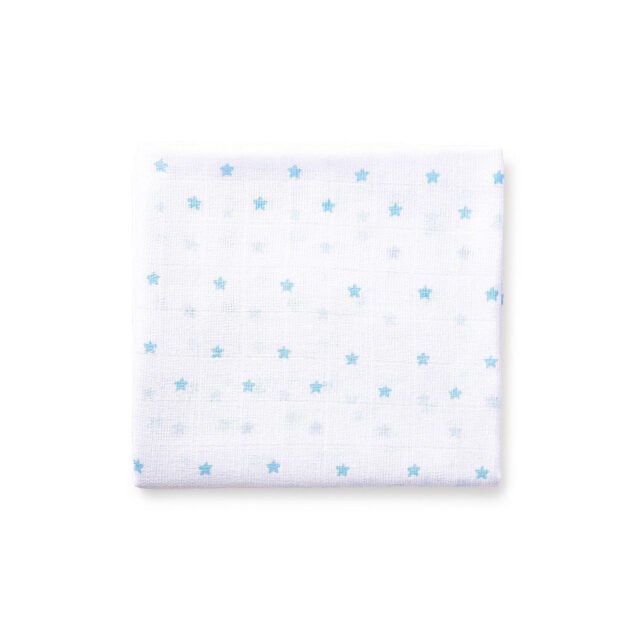 langes panda 80 x 80 en gaze de coton - inter baby Pack 3 langes Panda 80 x 80 en gaze de coton bleus - Interbaby