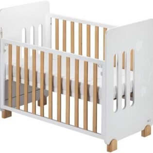 Lit en bois bébé Star Nature avec fonction cododo - Interbaby