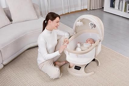 Berceau électrique multifonction Orbit beige bluetooth - Mastela
