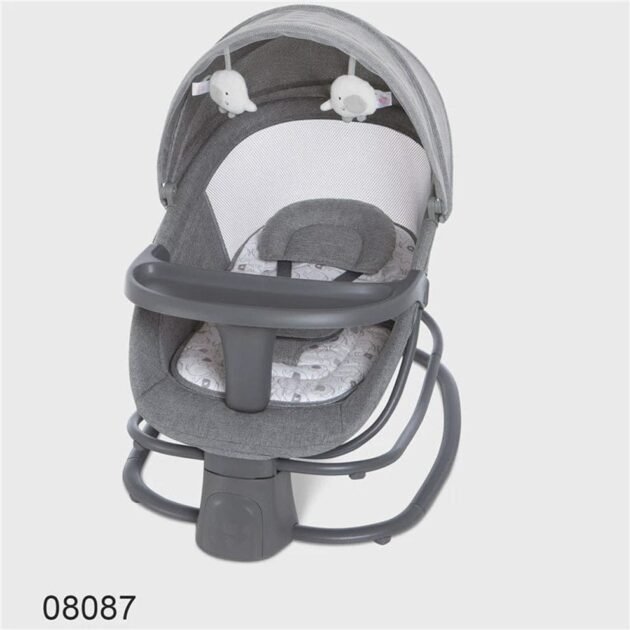 profil balancelle transat multifonctionnel de luxe 4en1 gris - mastela Balancelle transat multifonctionnelle de luxe 4en1 gris - Mastela