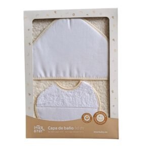 profil cape de bain avec bavoir 1x1m - inter baby Cape de bain avec bavoir 1 x 1m- Interbaby