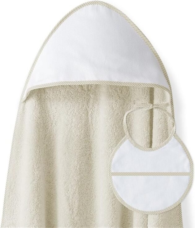 profil cape de bain avec bavoir 1x1m - inter baby Cape de bain avec bavoir 1 x 1m- Interbaby