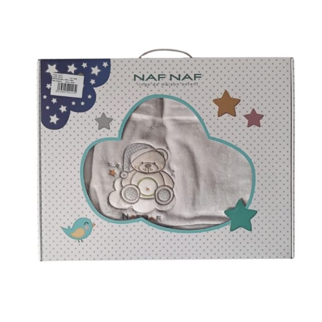 Couverture Teddy 80 x 110 cm grise - Naf Naf