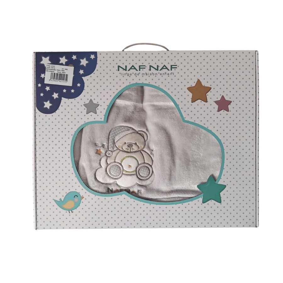 Couverture Teddy 80 x 110 cm grise - Naf Naf