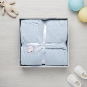 profil couverture110 x 140cm bleue en peluche imprimée étoiles - naf naf Couverture 110 x 140cm bleue en peluche imprimée étoiles - Naf Naf
