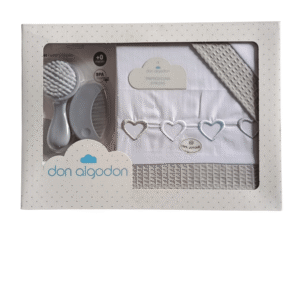 Parure lit 3pièces 60 x 120 cœur + brosse et peigne - Don Algadon
