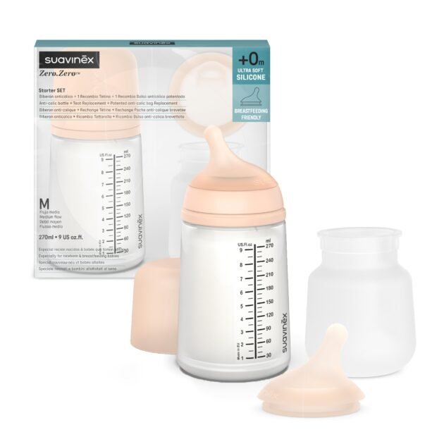 Set Biberon anti-colique Starter Zero Zero 270ml - Suavinex