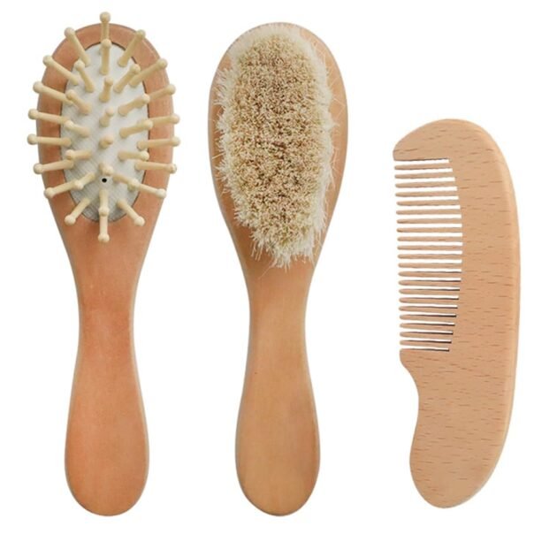 set 3 pièces brosses et peigne pour bébé - baododo 3 Set 3 pièces Brosses et peigne pour bébé - Baododo