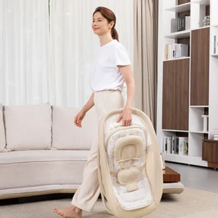 Balancelle transat multifonctionnel de luxe 4en1 gris clair - Mastela