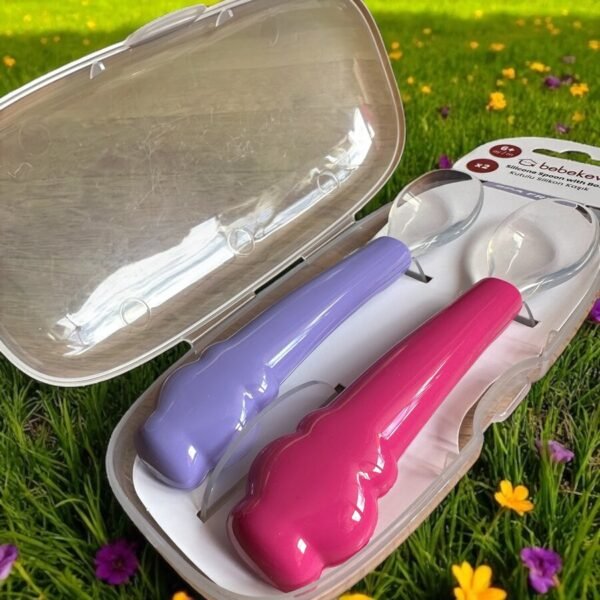 2 cuillères avec ventouse - Bebekevi lot de 2 cuillères en silicone alimentaire gobébé.ma