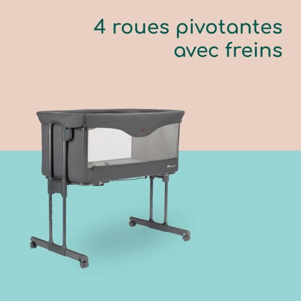 berceau cododo réglable à plusieurs hauteur gobebe.ma berceau cododo amara 2en1 tinted graphite - bébé confort maroc