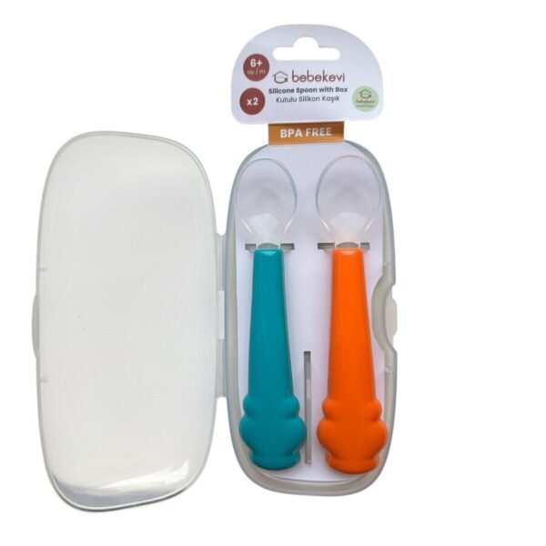 coffret de 2 cuillères en silicone alimentaire - Bebekevi Coffret de 2 cuillères en silicone avec ventouse - Bebekevi